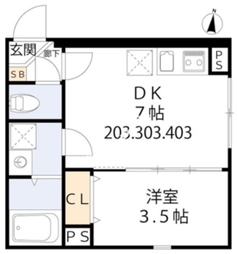 グラシア・ベイ大森 303 間取り図