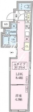 スカイコートリュクス品川大崎 201 間取り図