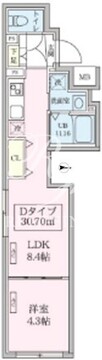 スカイコートリュクス品川大崎 204 間取り図