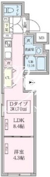 スカイコートリュクス品川大崎 403 間取り図