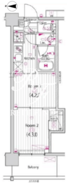ガーラ・グランディ大森西 7階25.51㎡ 間取り図