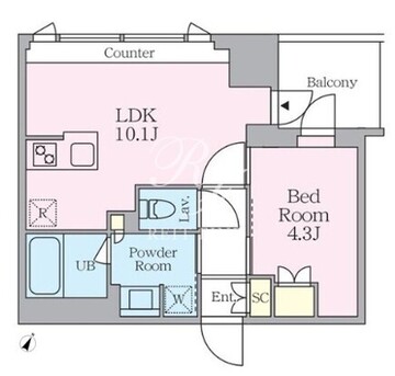 クレストコート旗の台 203 間取り図