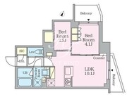 クレストコート旗の台 104 間取り図 ?>