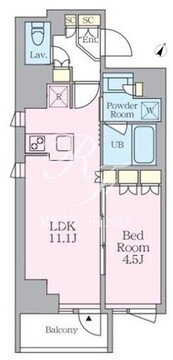 クレストコート旗の台 409 間取り図