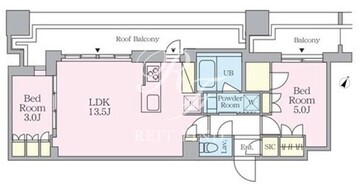 クレストコート旗の台 402 間取り図