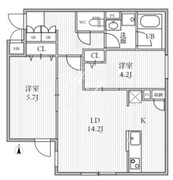THE PALMS大島 104 間取り図 ?>