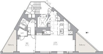 グランデュオ都立大学3 701 間取り図