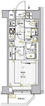 プレミアムキューブ大崎DEUX 305 間取り図