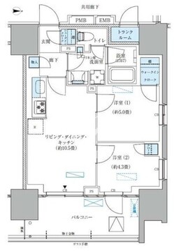 パークアクシス西大島コンフォートスクエア 1413 間取り図