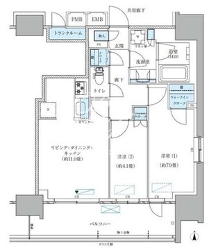 パークアクシス西大島コンフォートスクエア 1307 間取り図