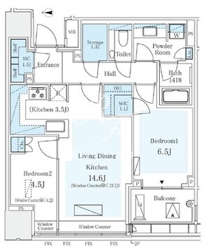 パークコートザ・三番町ハウス 1102 間取り図
