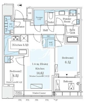 パークコートザ・三番町ハウス 902 間取り図