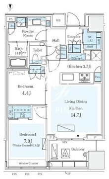 パークコートザ・三番町ハウス 611 間取り図