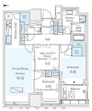 パークコートザ・三番町ハウス 608 間取り図