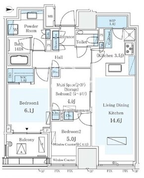 パークコートザ・三番町ハウス 609 間取り図