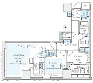 パークコートザ・三番町ハウス 604 間取り図