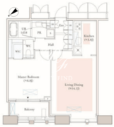 Dマークス西新宿タワー 2405 間取り図