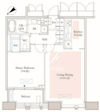 Dマークス西新宿タワー 2205 間取り図
