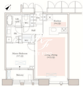 Dマークス西新宿タワー 2111 間取り図