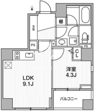 ライトハウス西新宿 701 間取り図