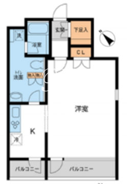 フレッグ赤坂 501 間取り図