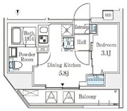 クラリティア文京湯島 403 間取り図