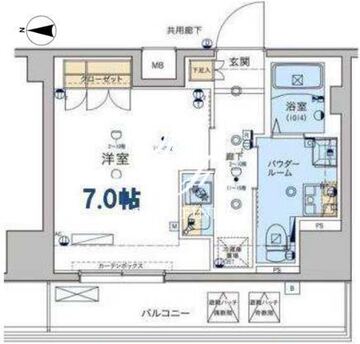 ジェノヴィア東日本橋駅前グリーンヴェール 1304 間取り図