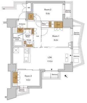 ＲＪＲプレシア東十条ガーデン 1019 間取り図