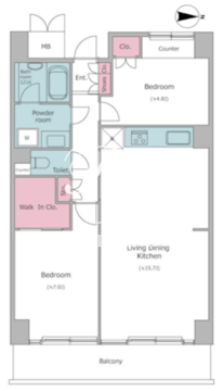 レジディア芝浦 1103 間取り図