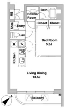 プライムアーバン恵比寿 302 間取り図