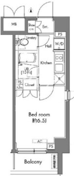 プラウドフラット早稲田 705 間取り図