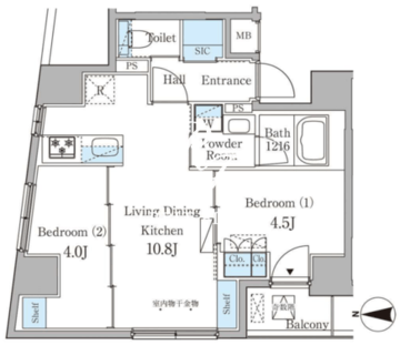 パークルール神田司町ロンド 1101 間取り図