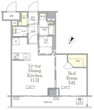 パークペルル池尻 306 間取り図