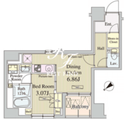 コートラクリア人形町 501 間取り図