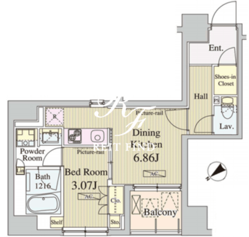 コートラクリア人形町 501 間取り図