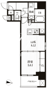 ピークス神田 405 間取り図