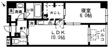 レジディア日本橋浜町 403 間取り図