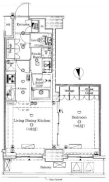 プレール・ドゥーク蔵前2 1402 間取り図
