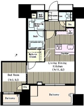 リビオ日本橋人形町 1105 間取り図