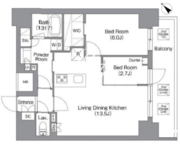 バウスフラッツ蔵前 603 間取り図