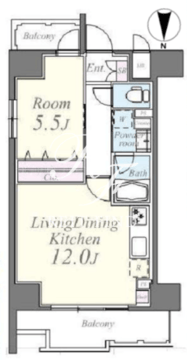 グランイースト田原町 1202 間取り図