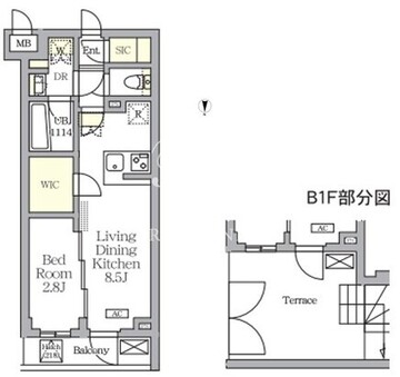 アジールコート都立大学 105 間取り図