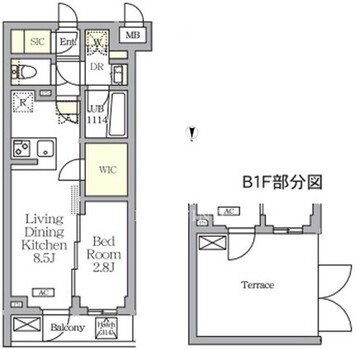 アジールコート都立大学 106 間取り図