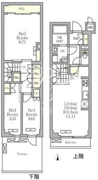 アジールコート都立大学 212 間取り図