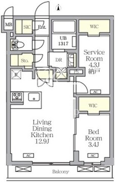 アジールコート都立大学 302 間取り図