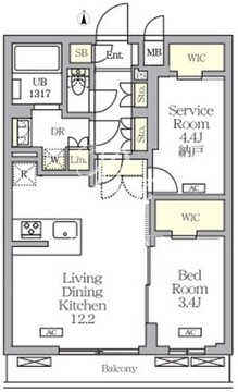 アジールコート都立大学 304 間取り図