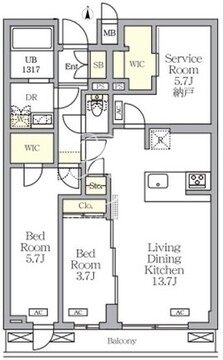 アジールコート都立大学 305 間取り図