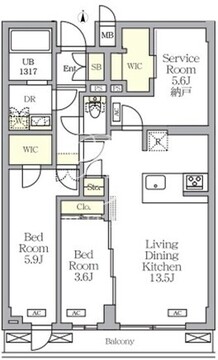アジールコート都立大学 307 間取り図