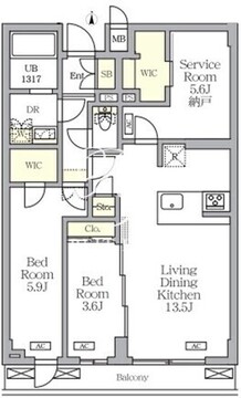 アジールコート都立大学 403 間取り図