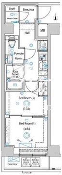 ガリシア目黒大岡山 203 間取り図